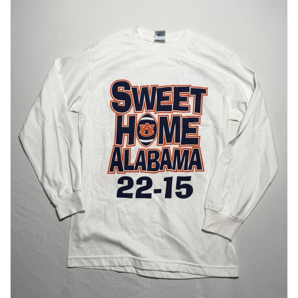 Alstyle Auburn Sweet Home Alabama 2006 Iron Bowl Long Sleeve Shirt Small White